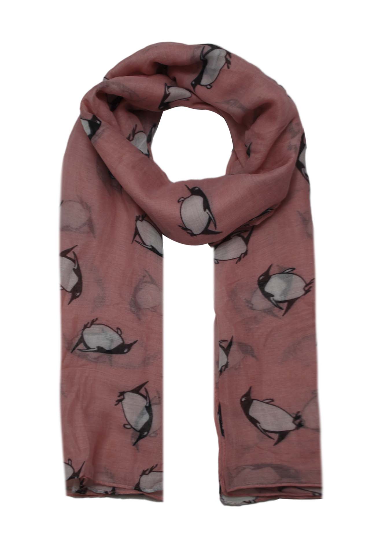 AB1850-338 Penguin Print Viscose Scarf