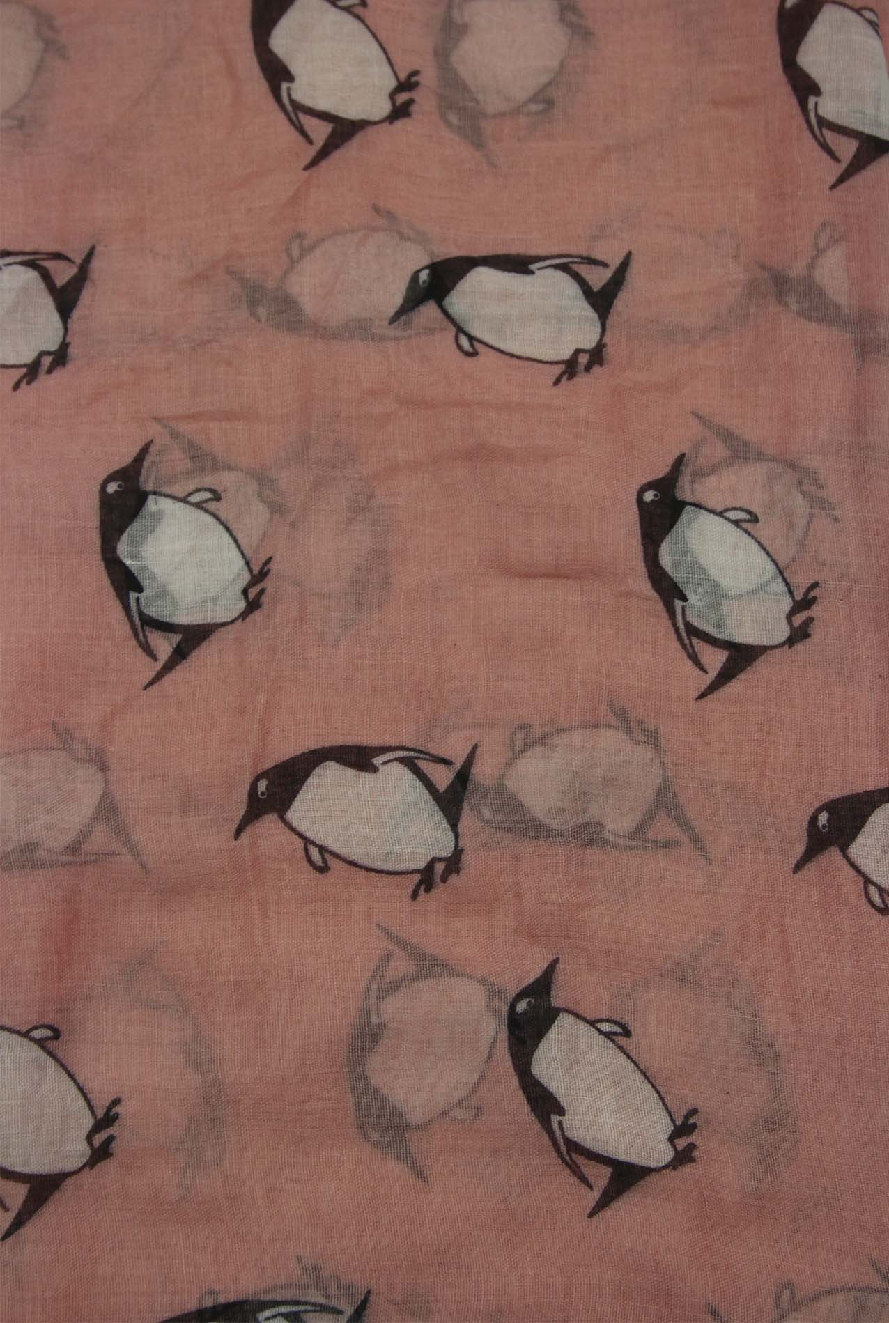 AB1850-338 Penguin Print Viscose Scarf