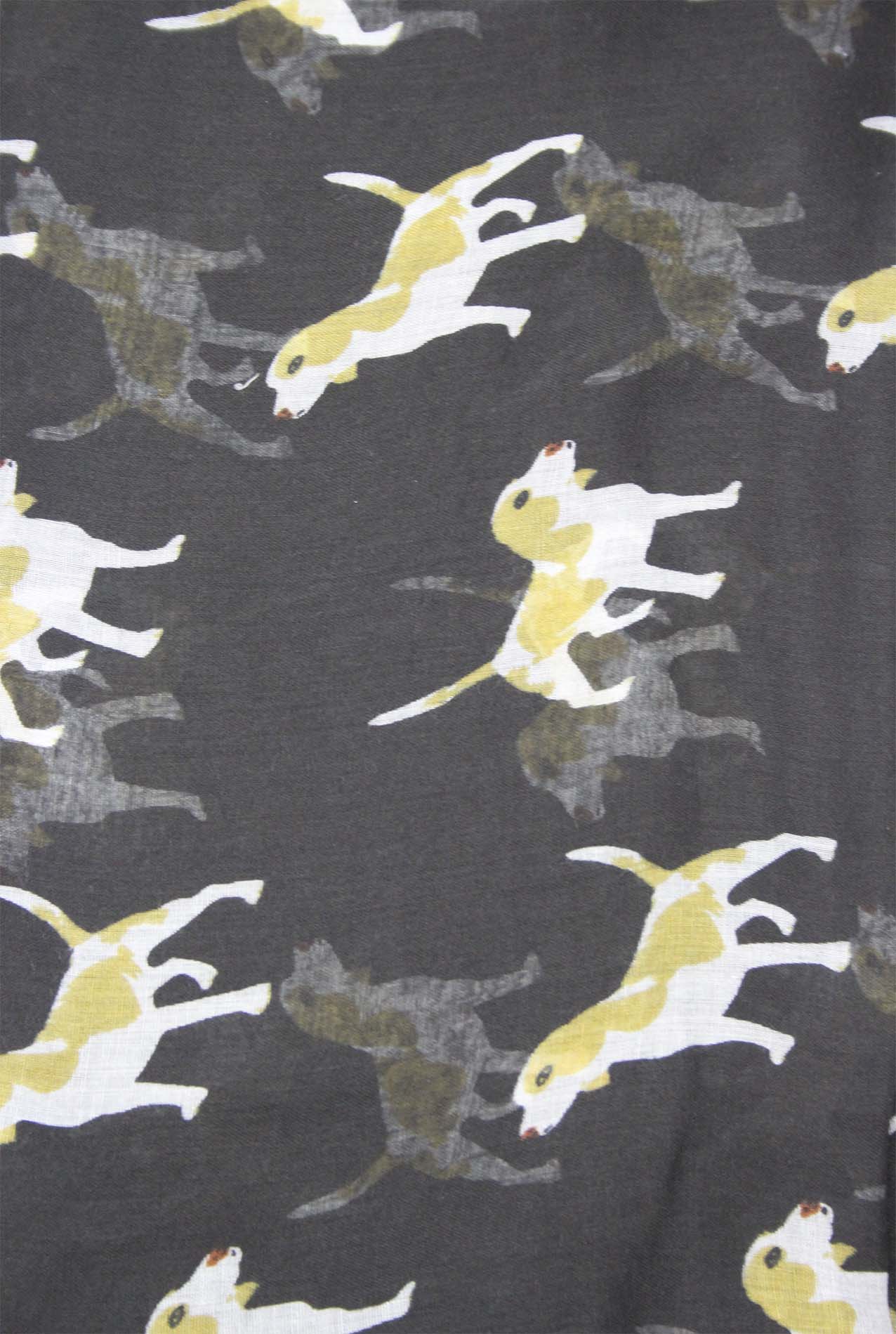 AB1850-342 Large Dog Print Lightweight Scarf