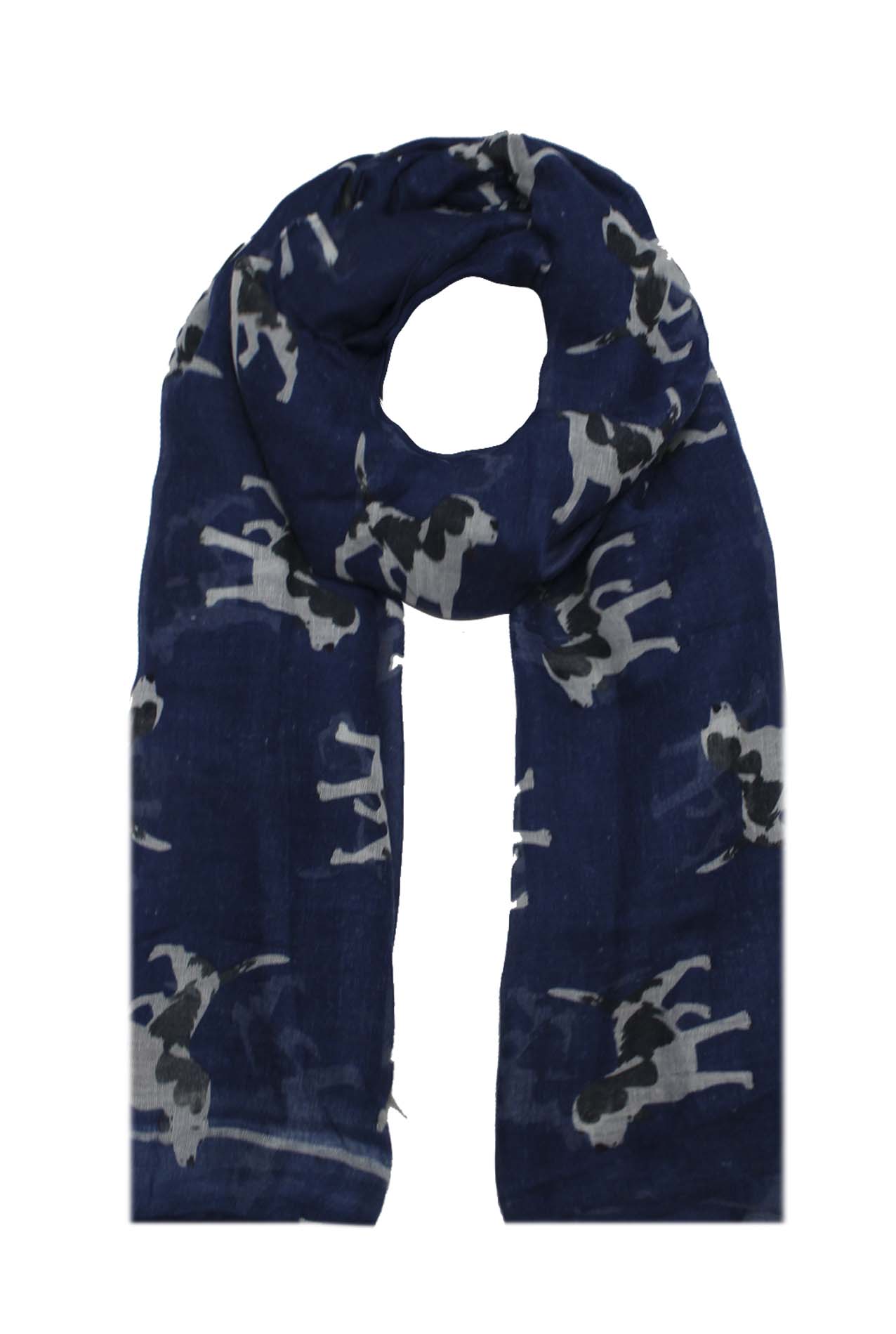 AB1850-342 Large Dog Print Lightweight Scarf