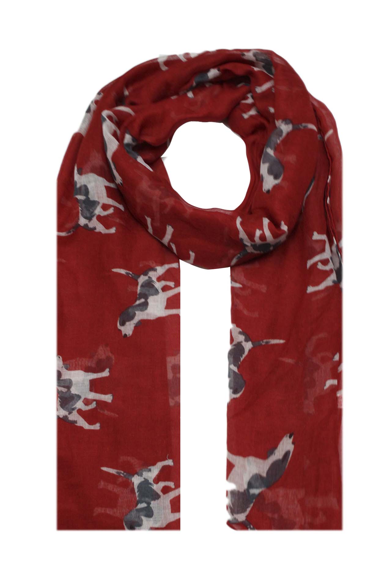 AB1850-342 Large Dog Print Lightweight Scarf