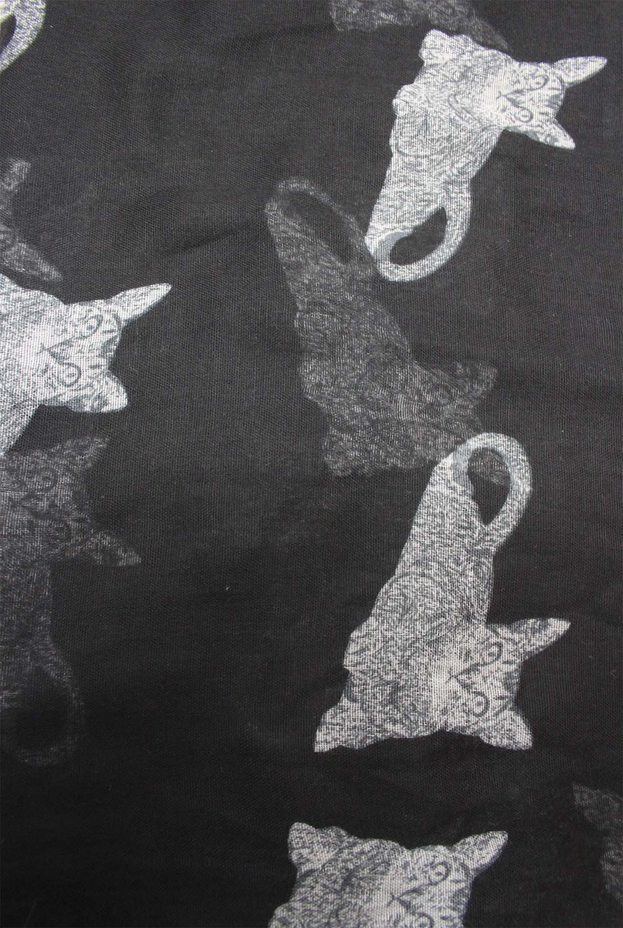 AB1850-350 Cat Print Viscose scarf