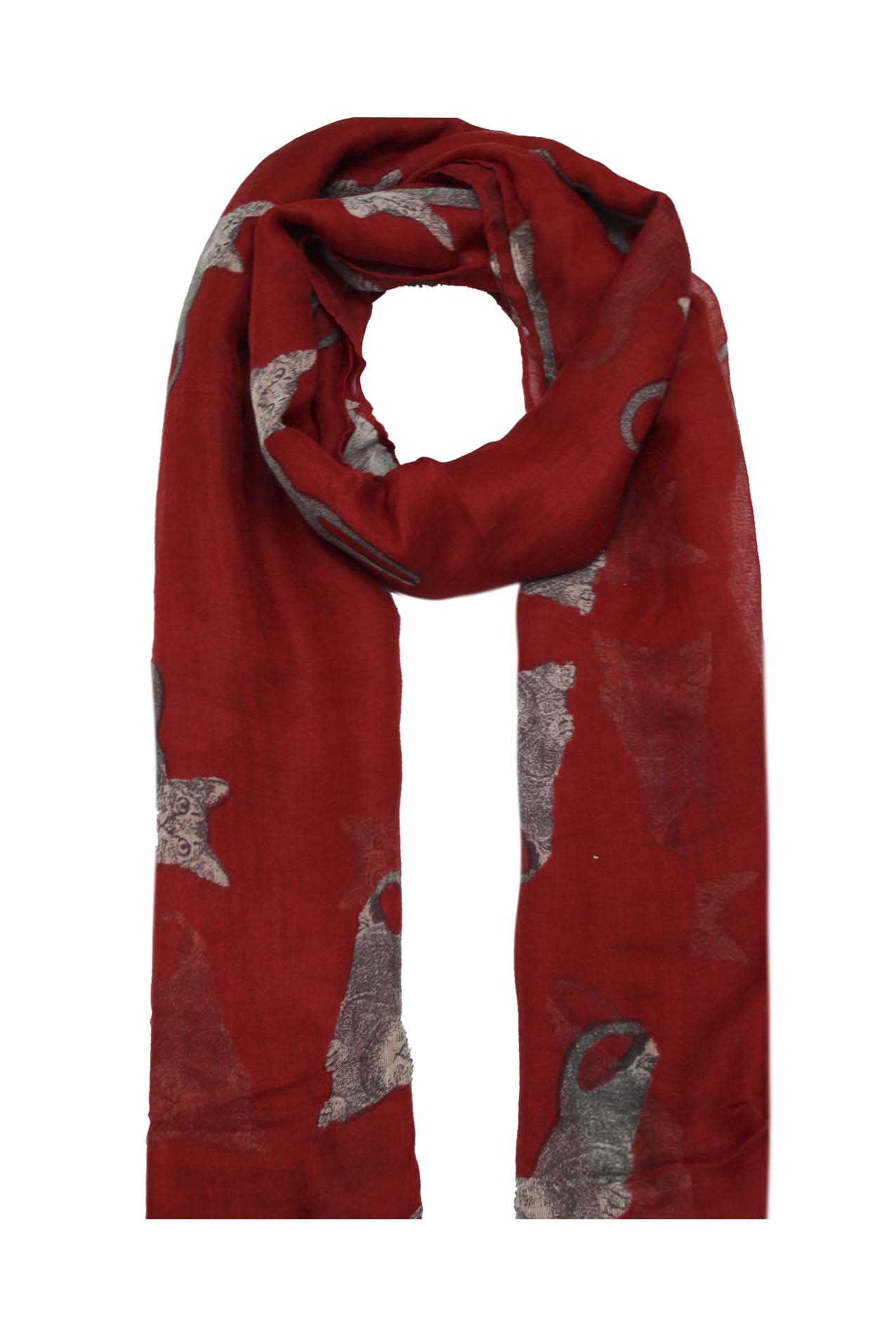 AB1850-350 Cat Print Viscose scarf