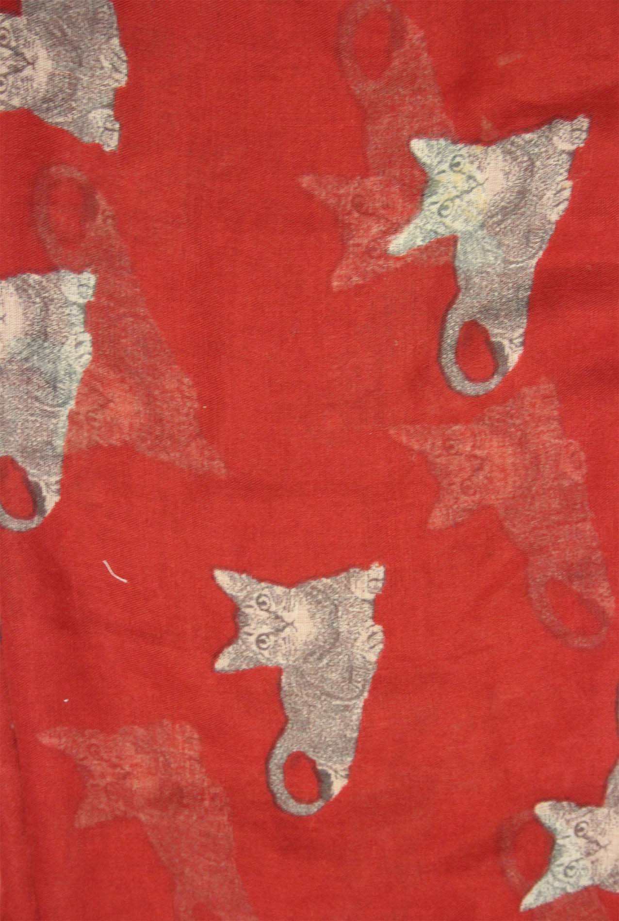 AB1850-350 Cat Print Viscose scarf