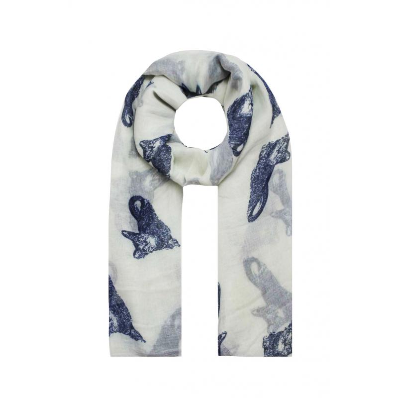 AB1850-350 Cat Print Viscose scarf