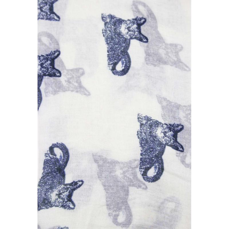 AB1850-350 Cat Print Viscose scarf