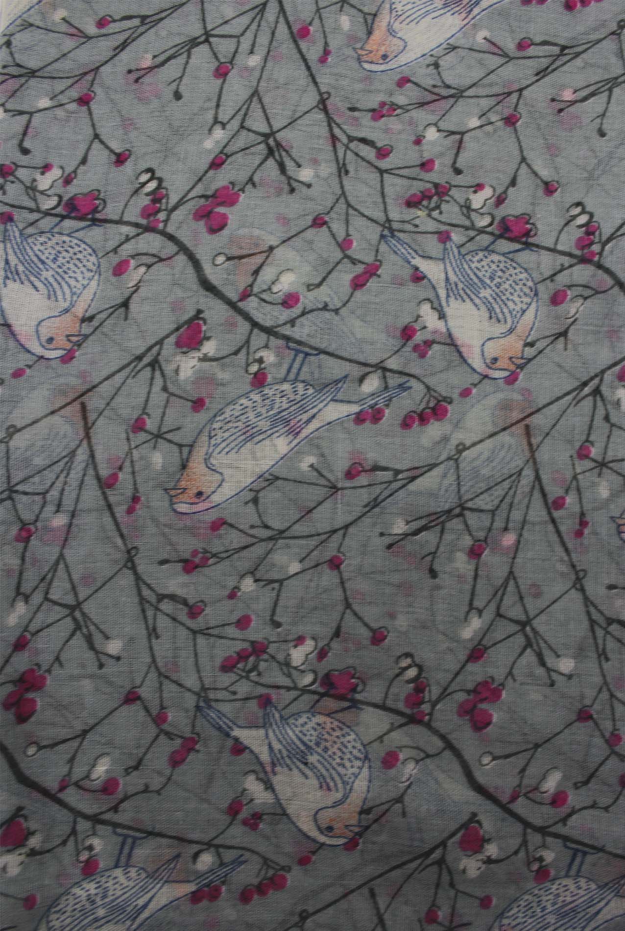 AB1850-358 Robin Bird Patterned Scarf