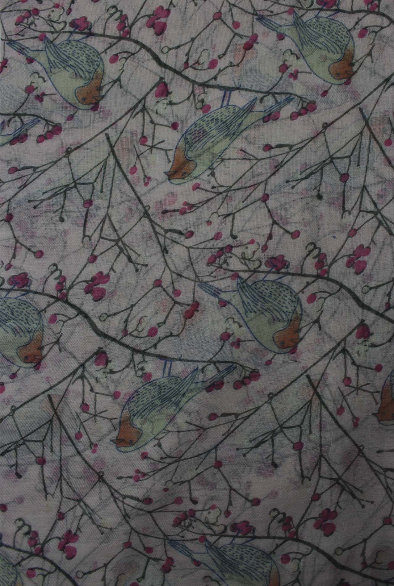 AB1850-358 Robin Bird Patterned Scarf