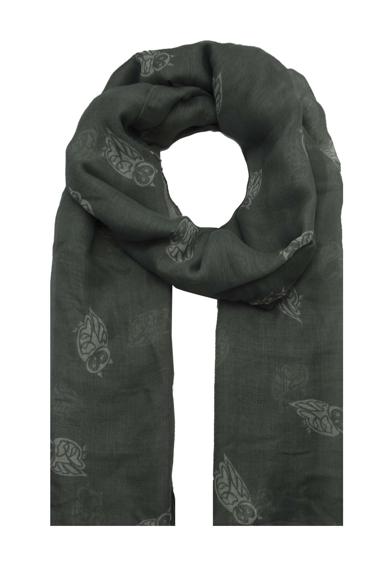 AB1850-362 Owl Pattern Viscose Scarf