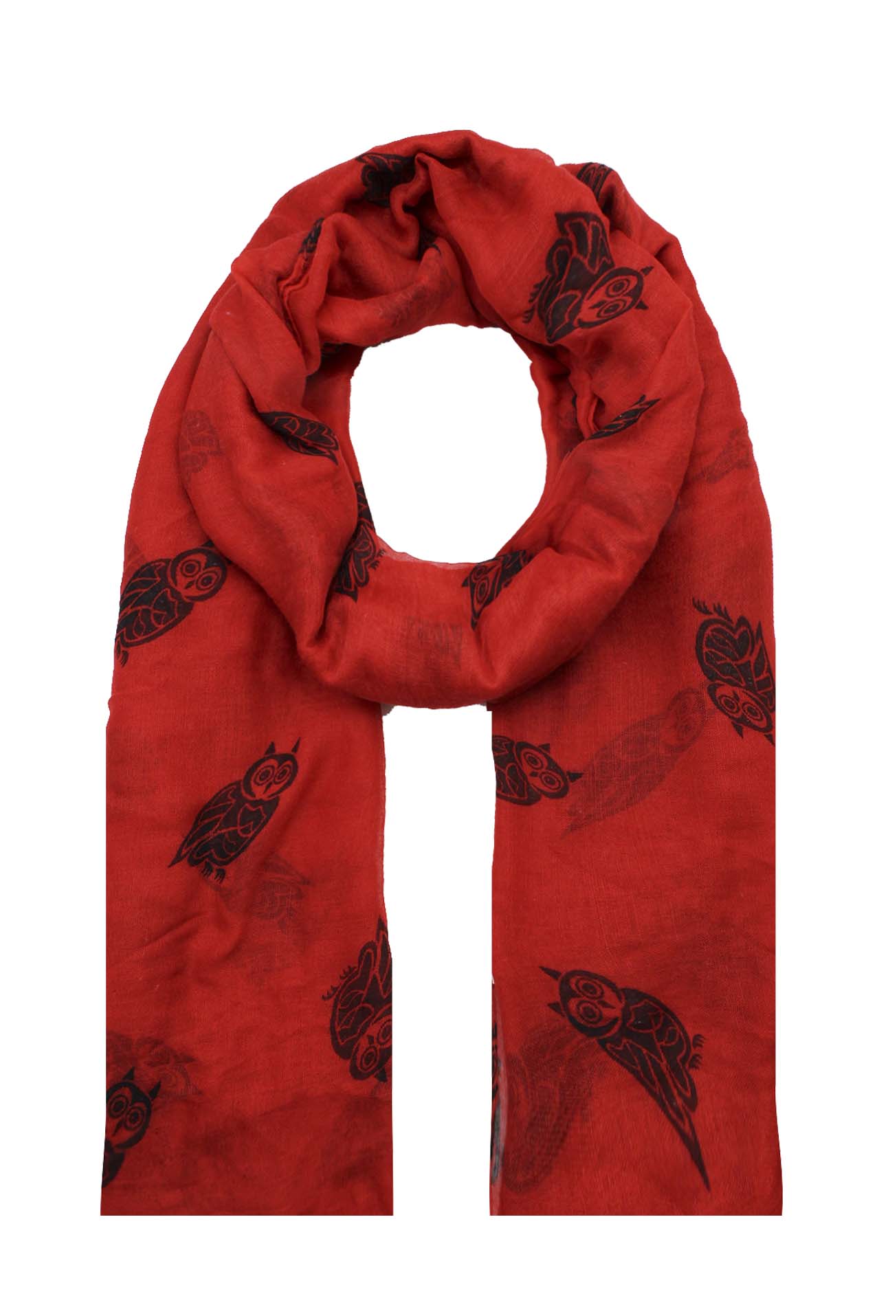 AB1850-362 Owl Pattern Viscose Scarf