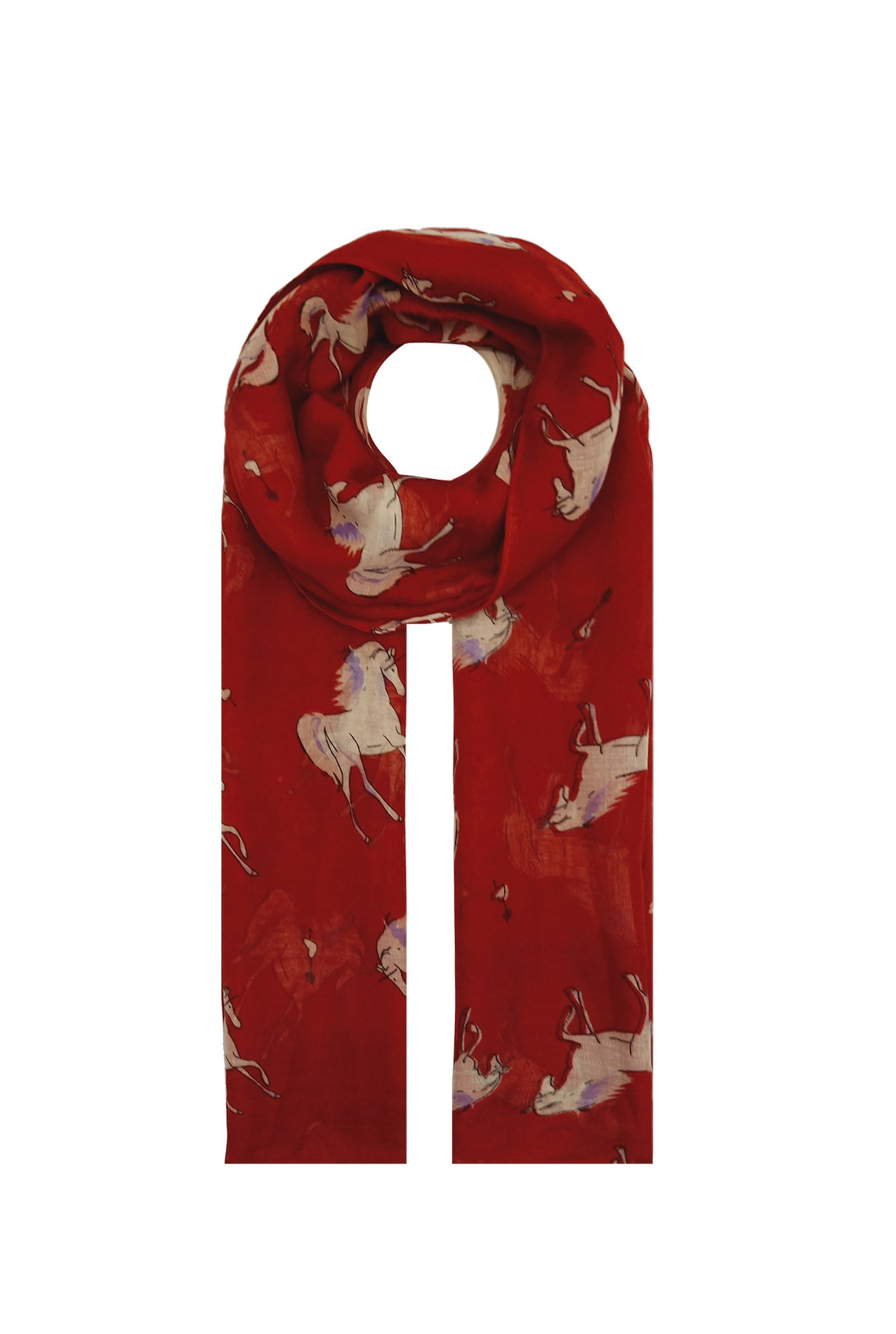 AB1850-372 Horse Pattern Viscose Scarf