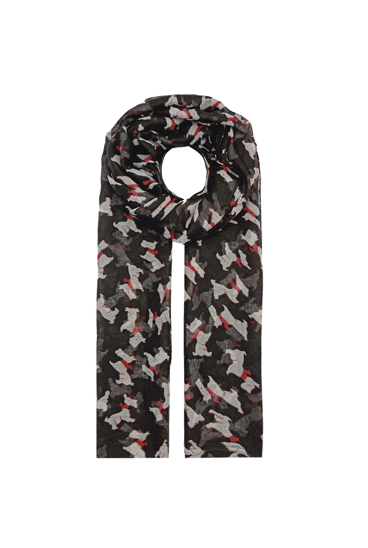 AB1850-383 Large Dog Patterned Scarf