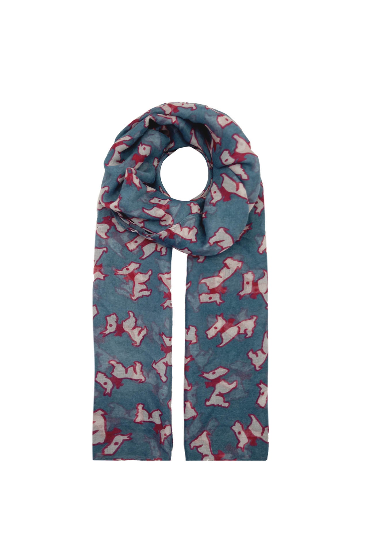 AB1850-383 Large Dog Patterned Scarf