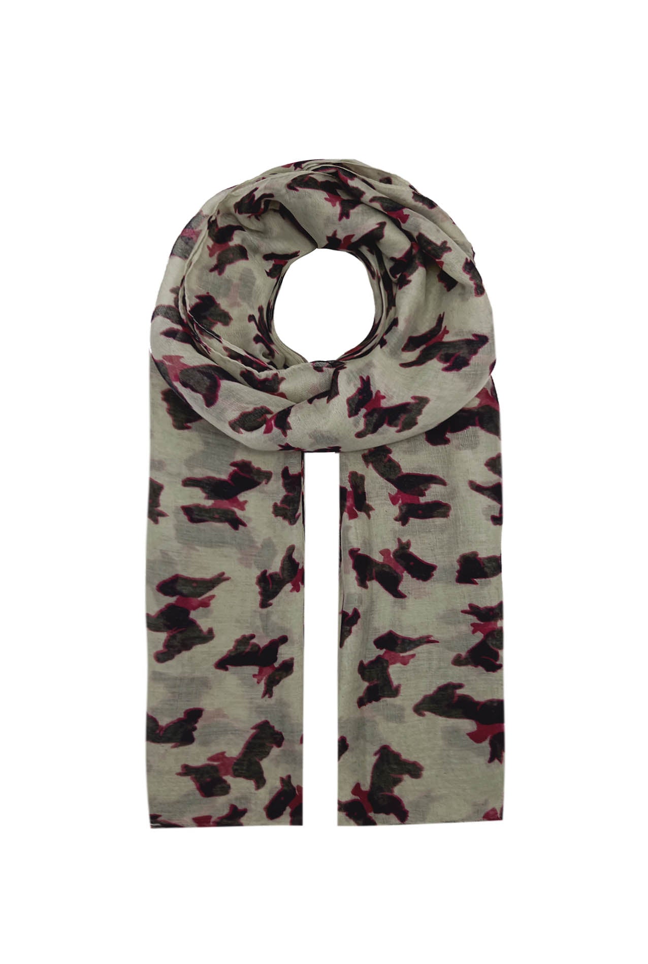 AB1850-383 Large Dog Patterned Scarf