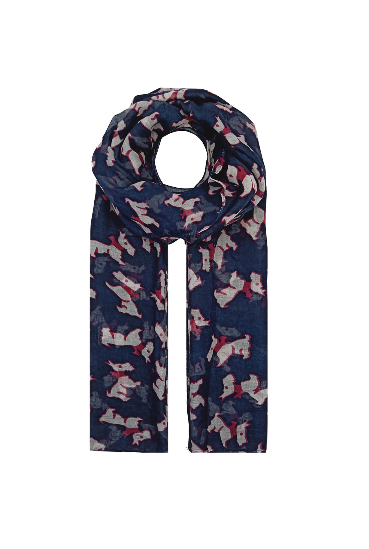 AB1850-383 Large Dog Patterned Scarf