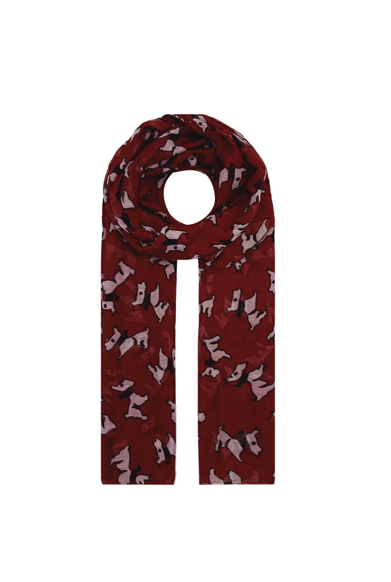 AB1850-383 Large Dog Patterned Scarf