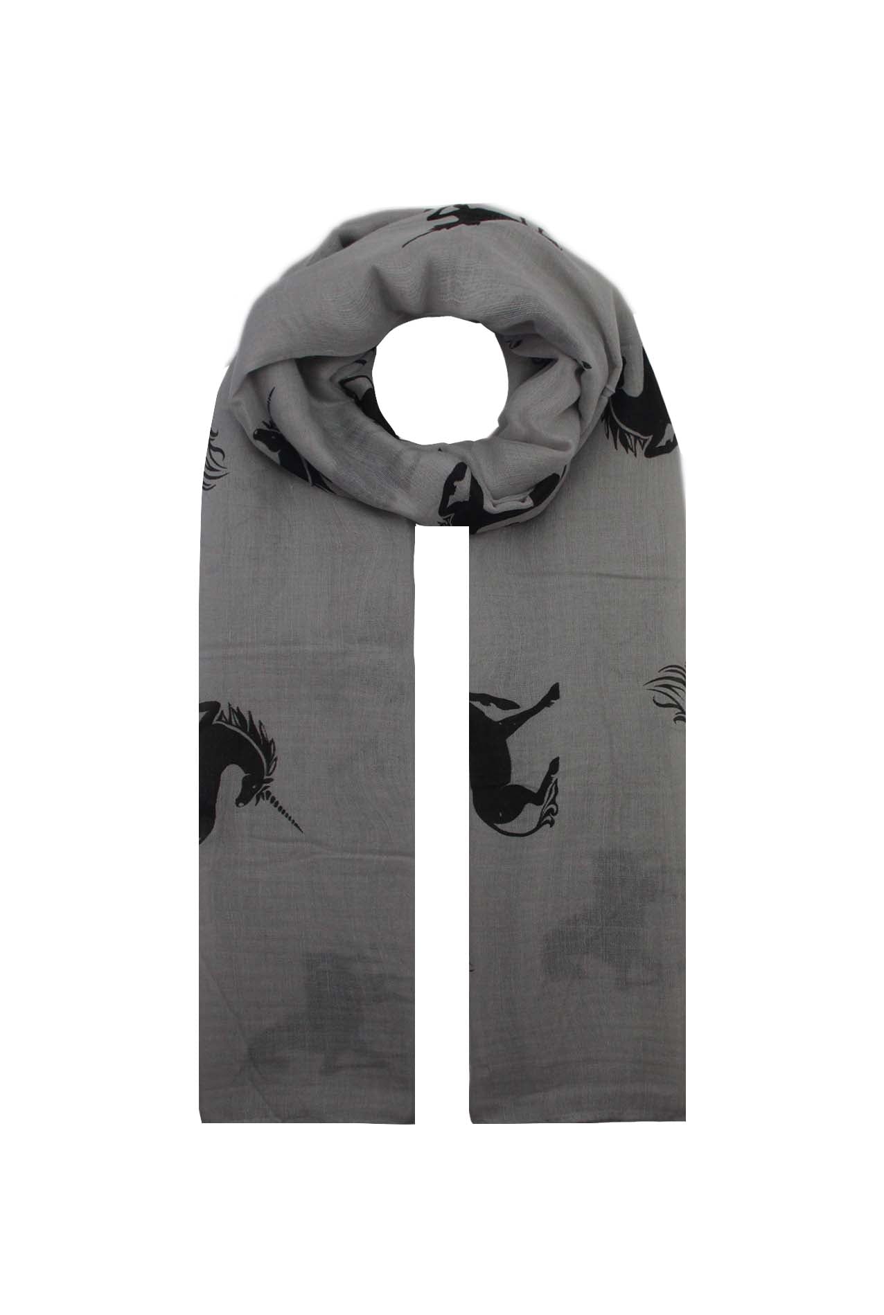 AB1853-53 Unicorn Printed Viscose Scarf