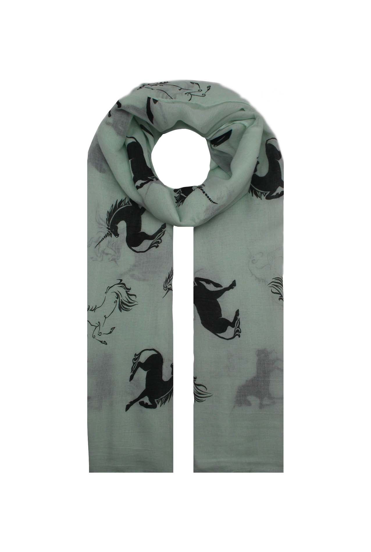 AB1853-53 Unicorn Printed Viscose Scarf