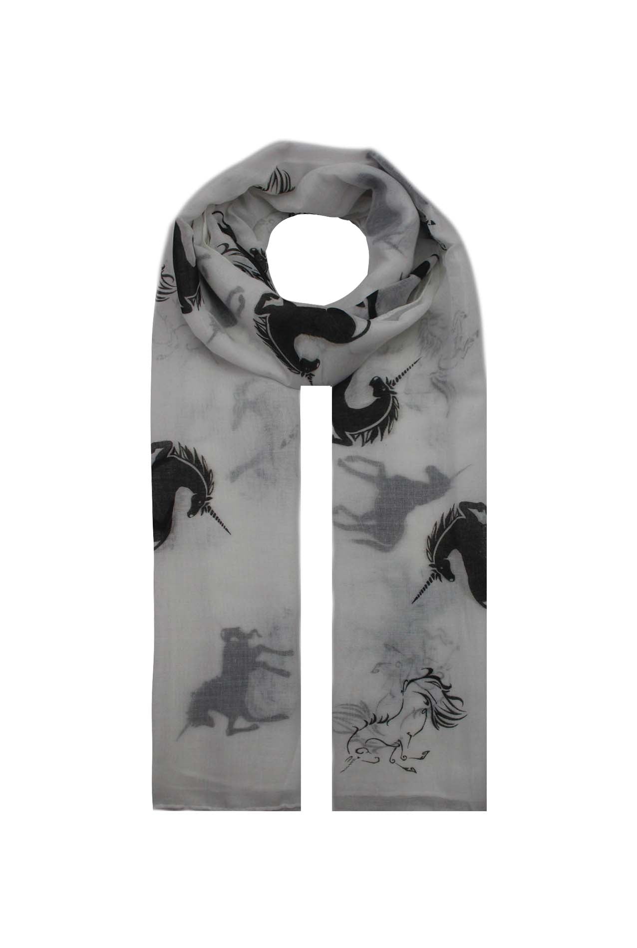 AB1853-53 Unicorn Printed Viscose Scarf