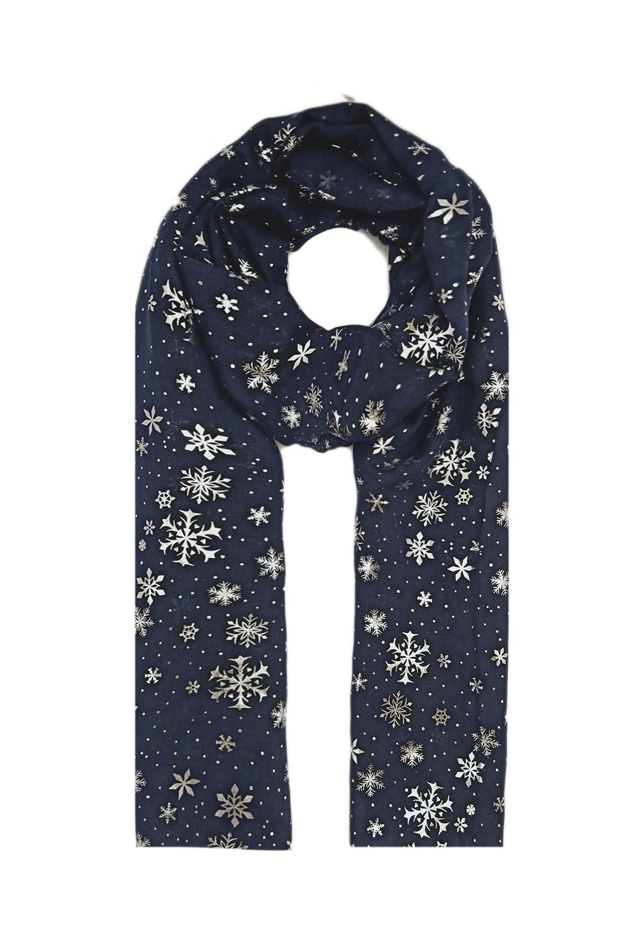 AB1855-161/SF1961-101 Snowflake Pattern Polyester Scarf