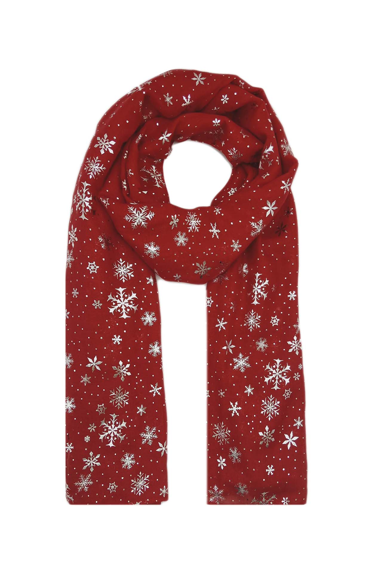 AB1855-161/SF1961-101 Snowflake Pattern Polyester Scarf