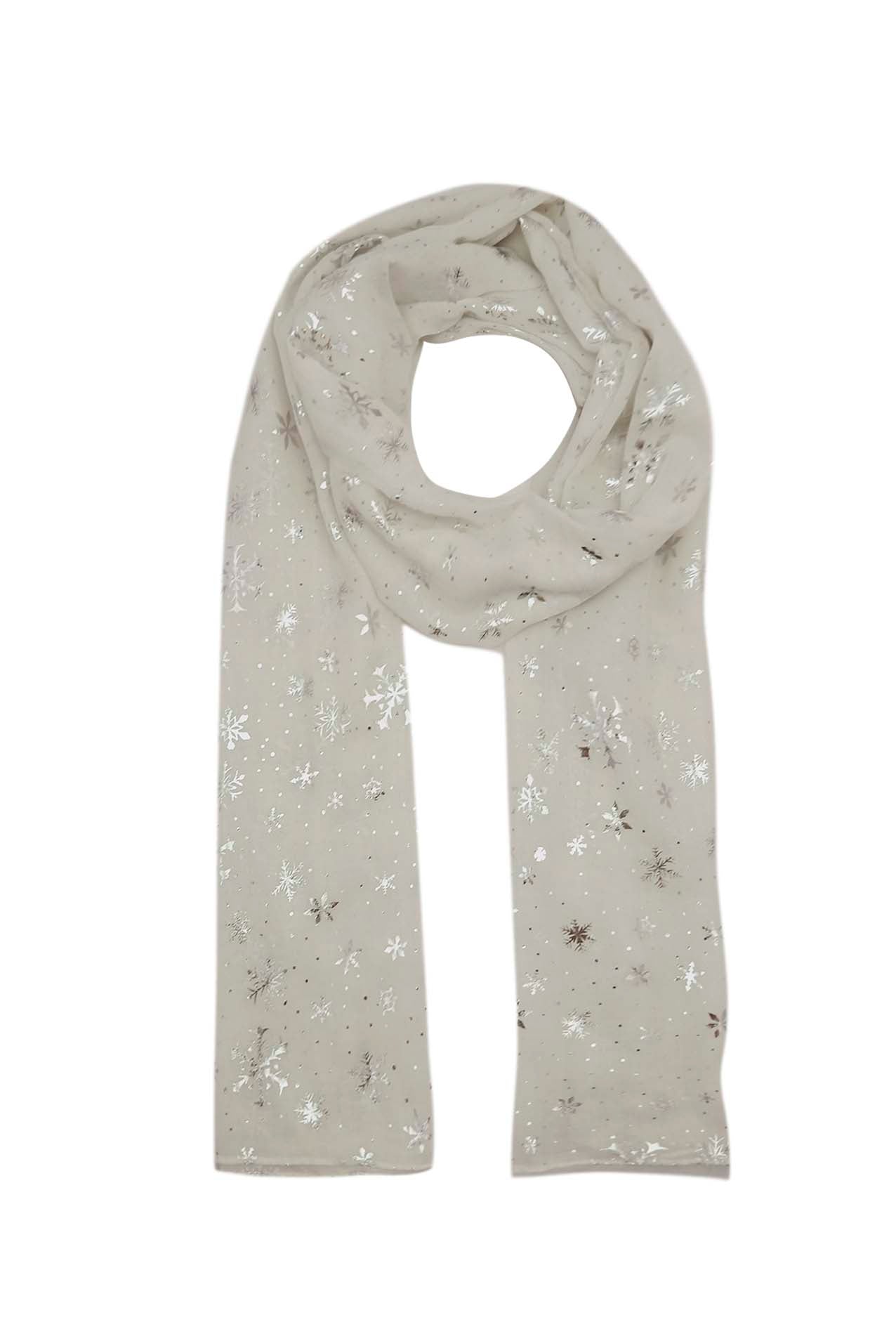 AB1855-161/SF1961-101 Snowflake Pattern Polyester Scarf