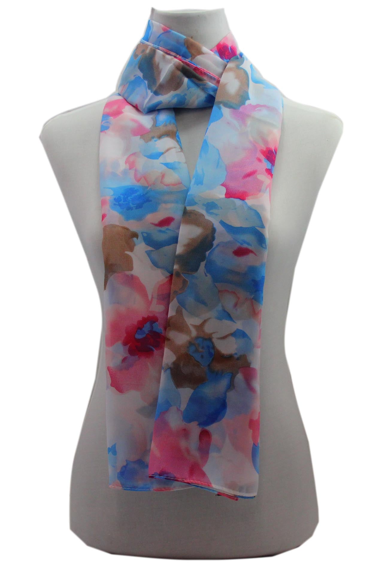 AB1860-42 Watercolour Floral Pattern Viscose Scarf