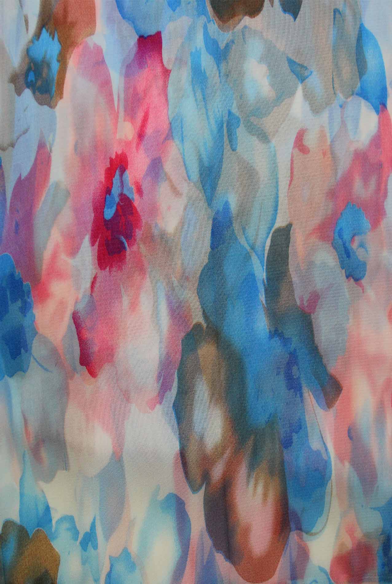 AB1860-42 Watercolour Floral Pattern Viscose Scarf