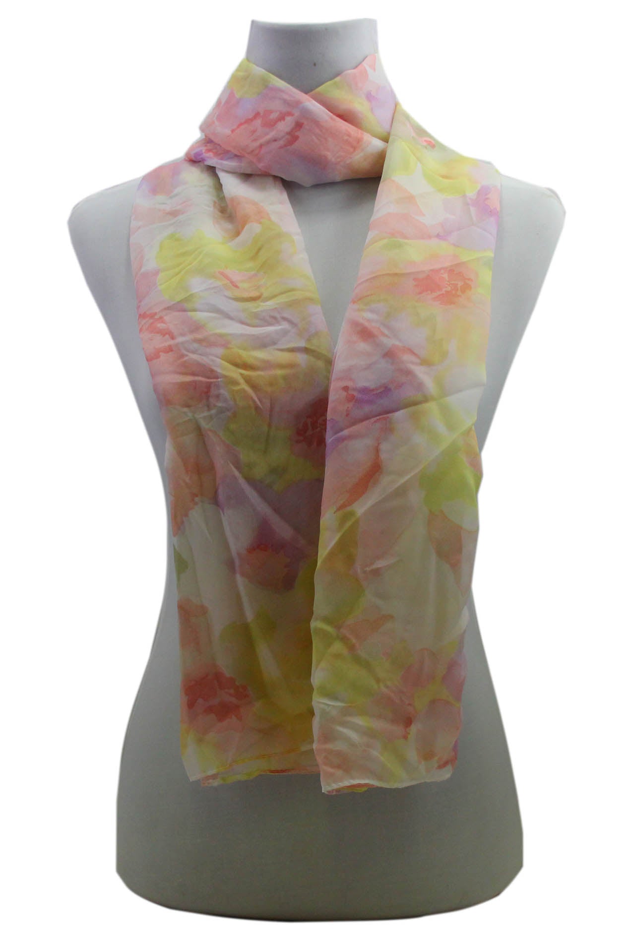 AB1860-42 Watercolour Floral Pattern Viscose Scarf