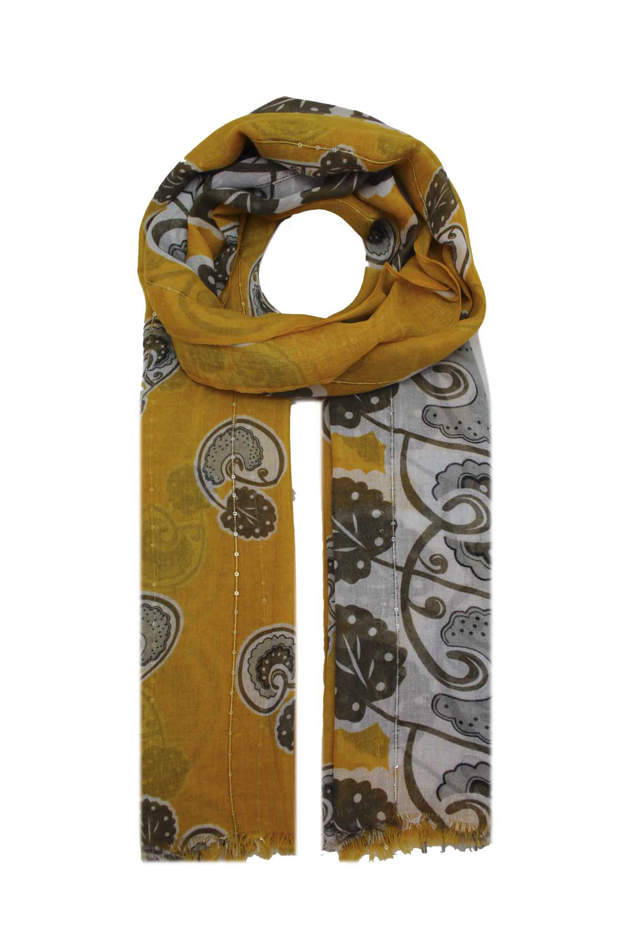 AB1873-32 Colourful Mixed Pattern Tree Design Scarf