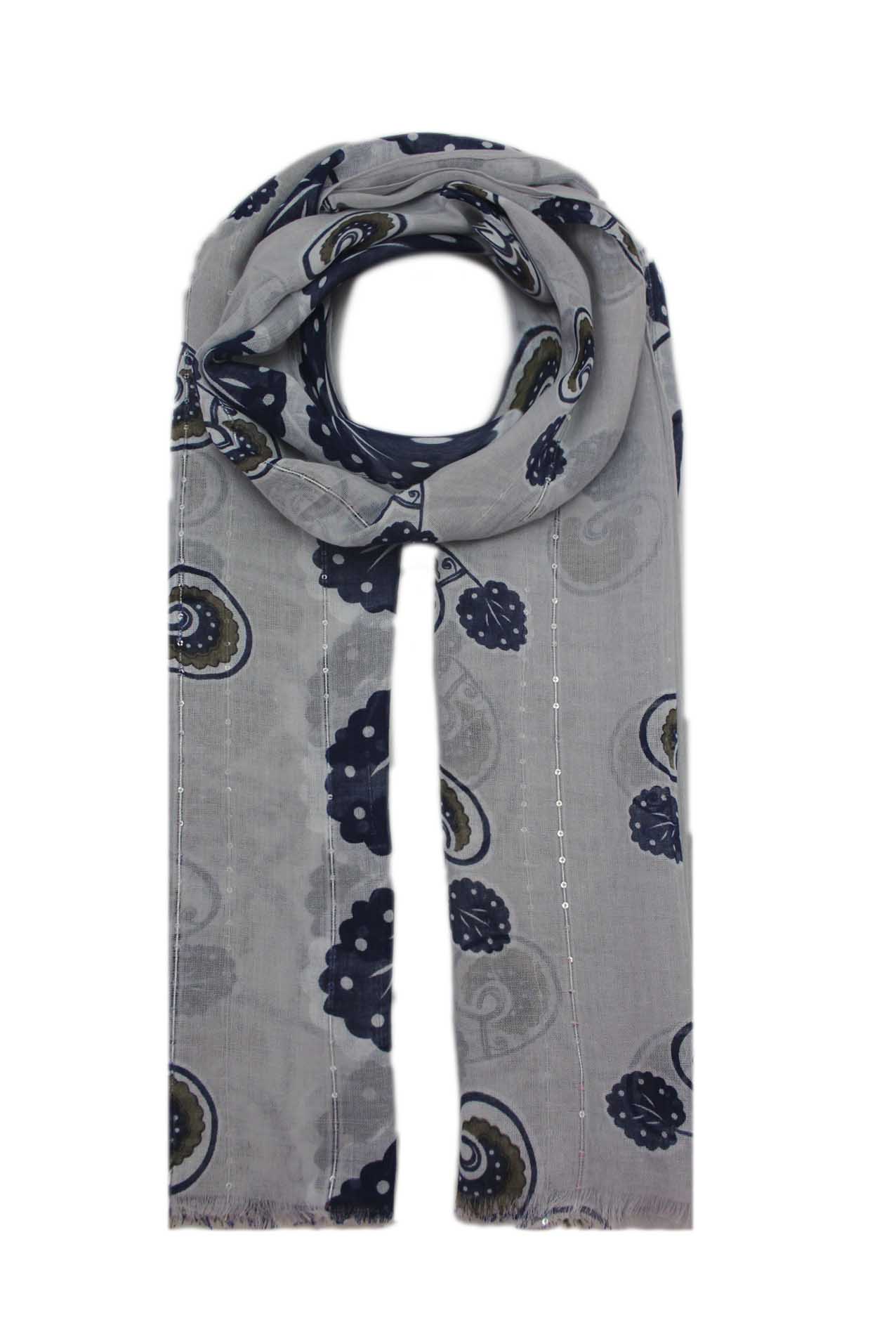 AB1873-32 Colourful Mixed Pattern Tree Design Scarf