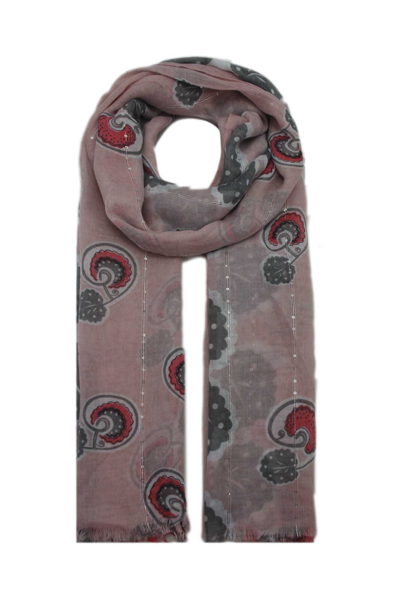 AB1873-32 Colourful Mixed Pattern Tree Design Scarf