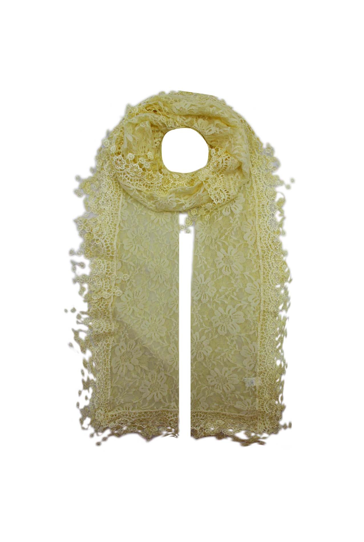 AB1885-49 Lace Pattern Cotton Blend Scarf