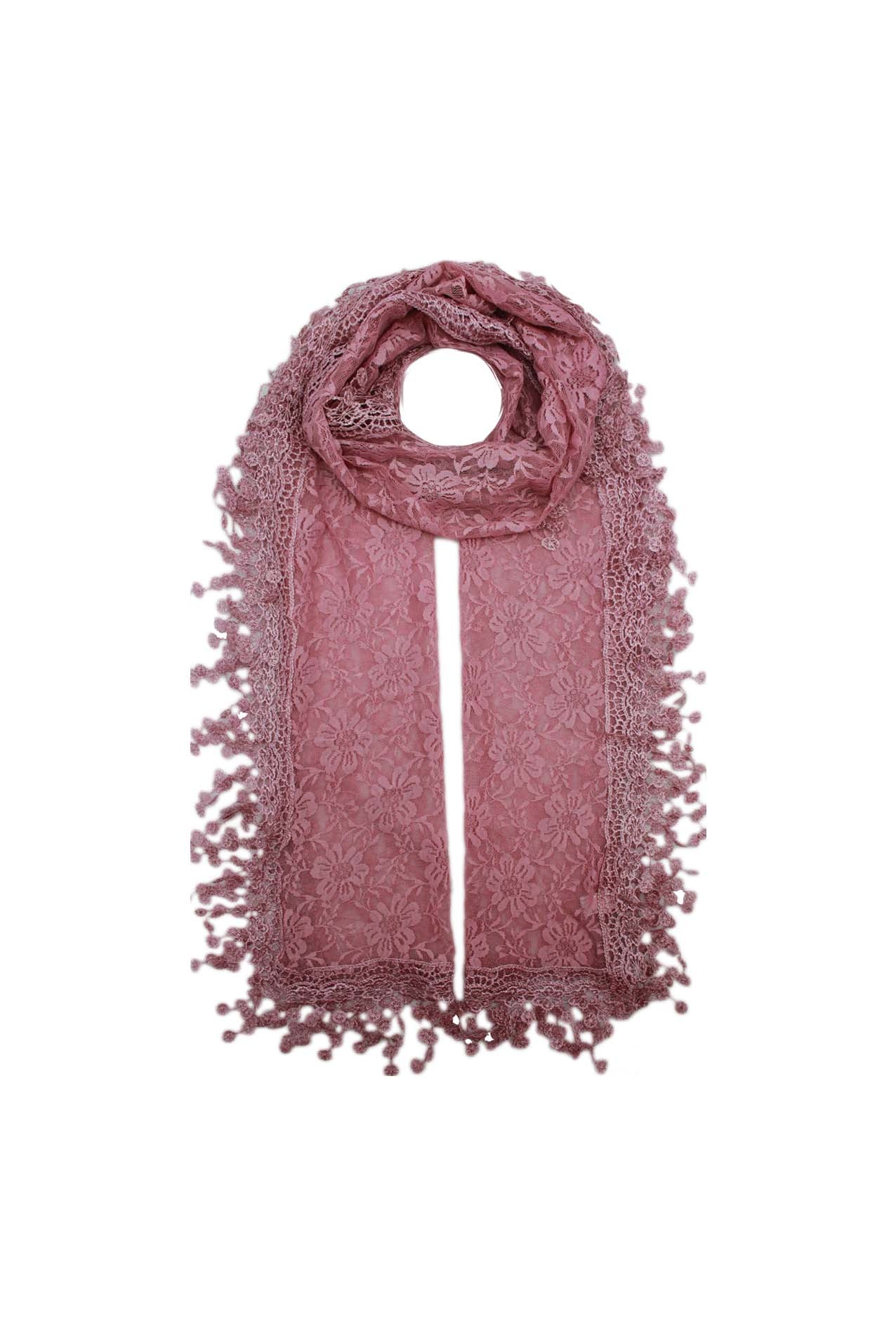 AB1885-49 Lace Pattern Cotton Blend Scarf