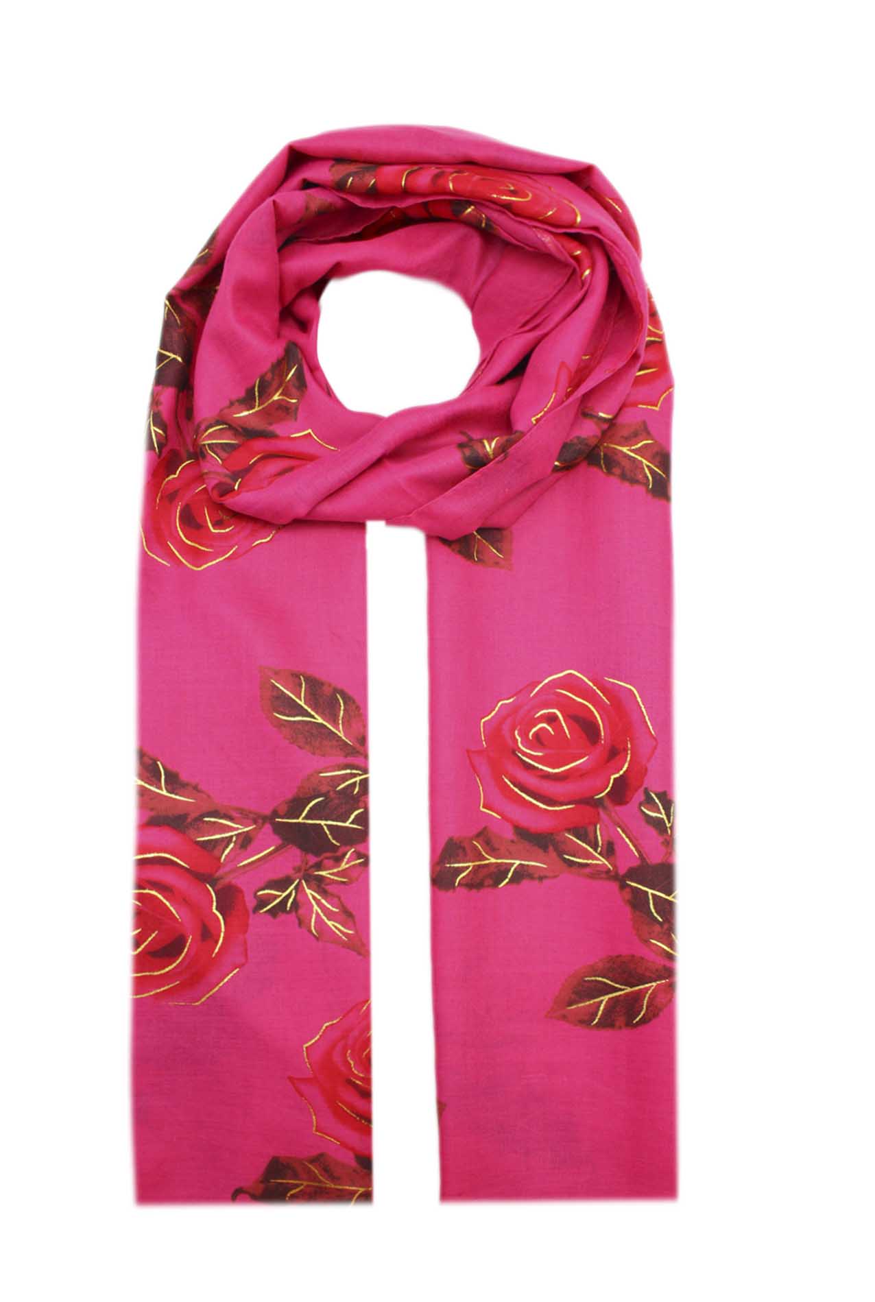 AB1885-9 Large Floral Print Scarf with Roses