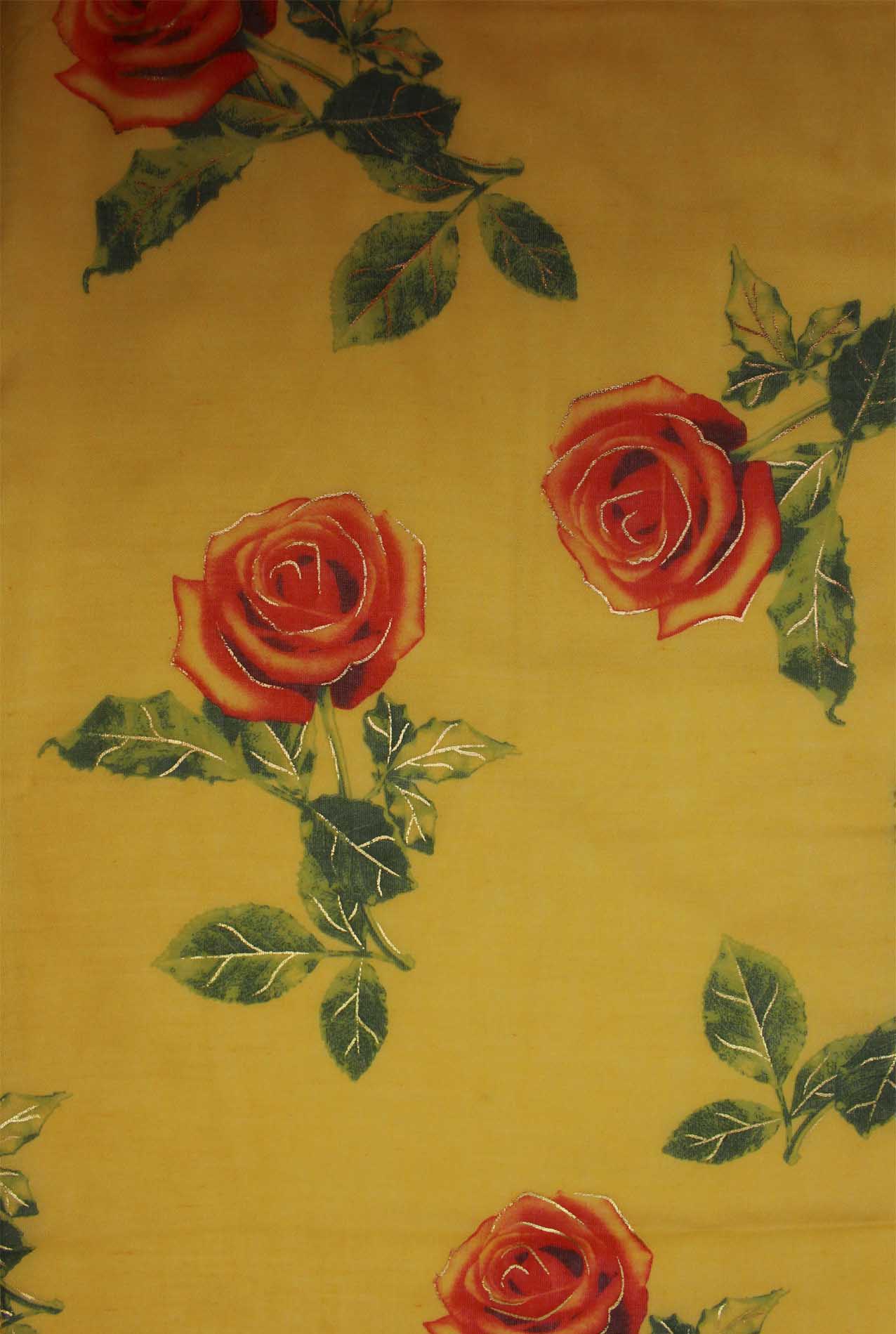 AB1885-9 Large Floral Print Scarf with Roses