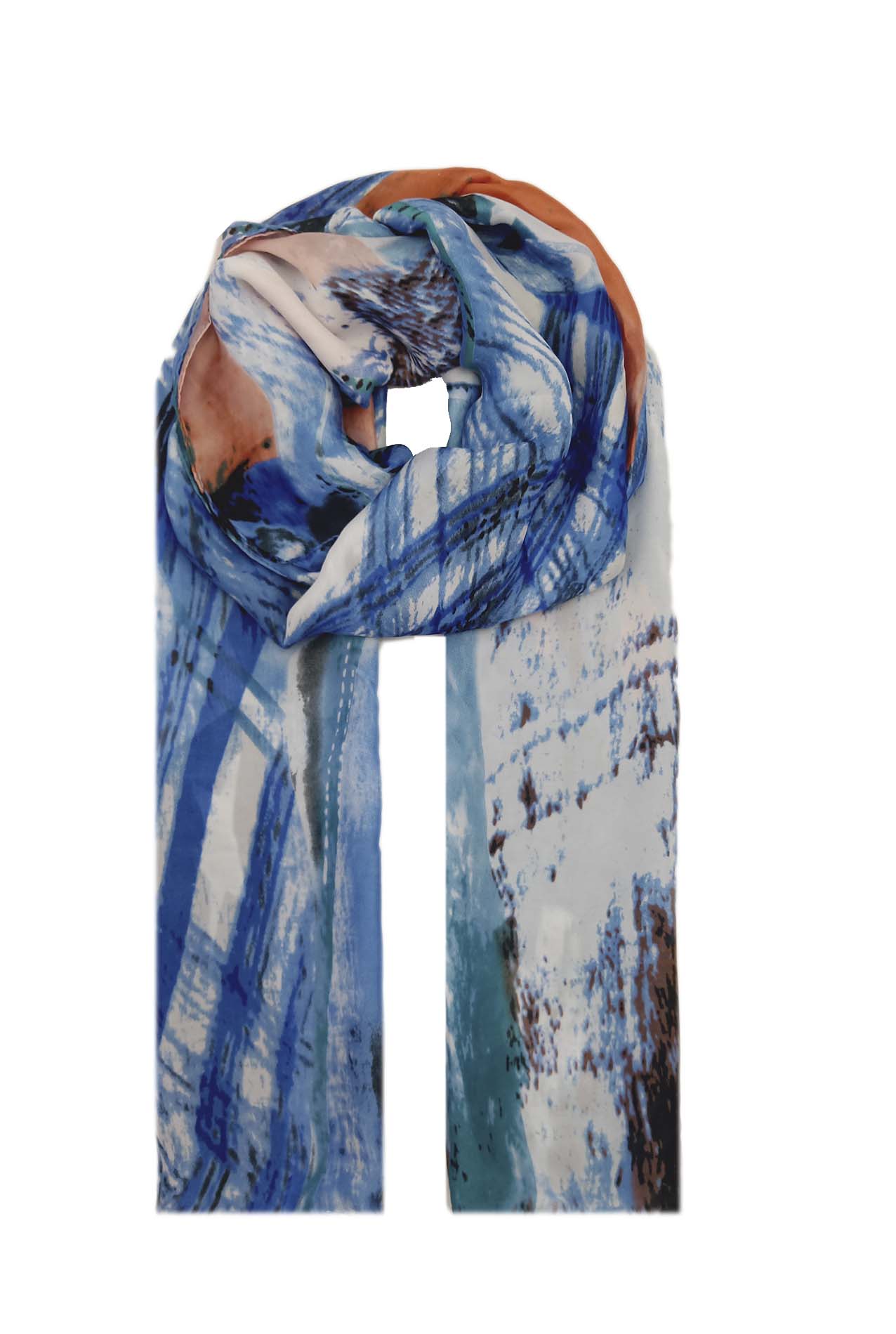 AB1888-487 Star Print Silk Blend Scarf