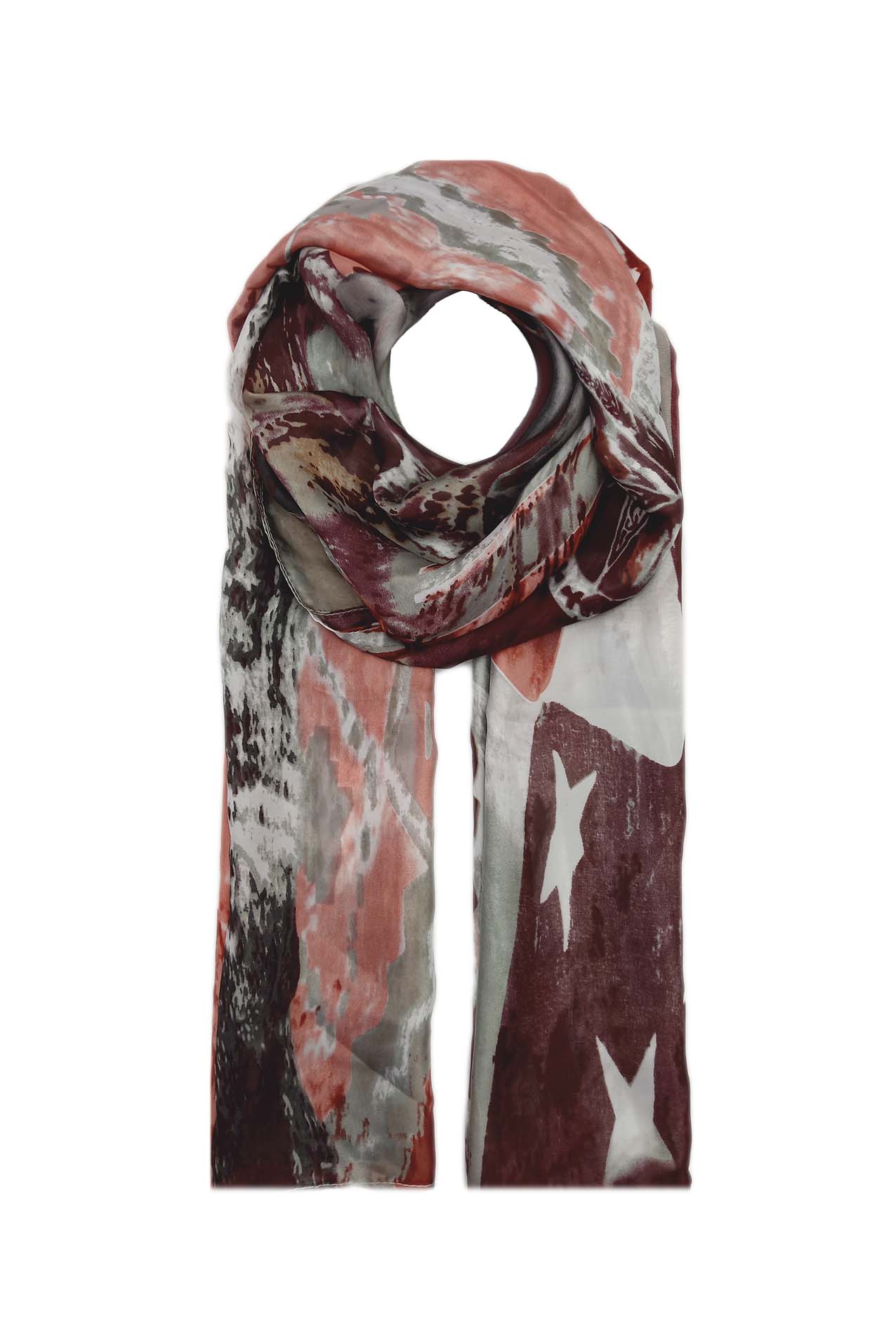 AB1888-487 Star Print Silk Blend Scarf