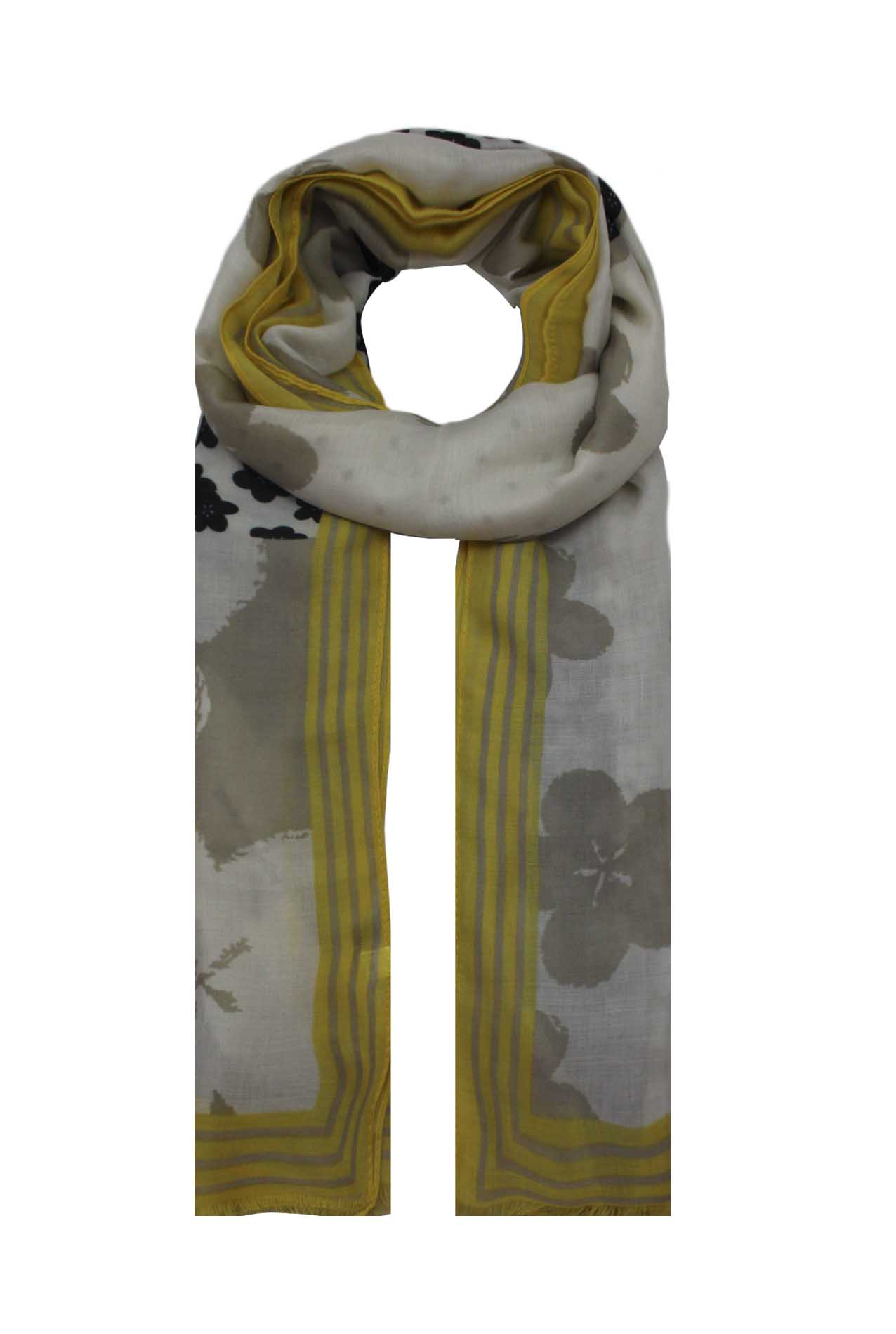 AB1890-25 Cotton Blend Mixed Floral Pattern Scarf