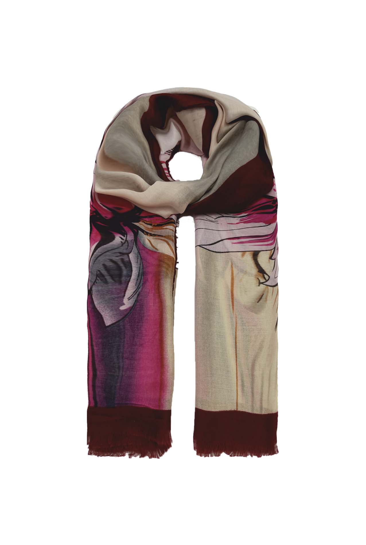 AB1890-272 Multicolour Floral Print Viscose Scarf