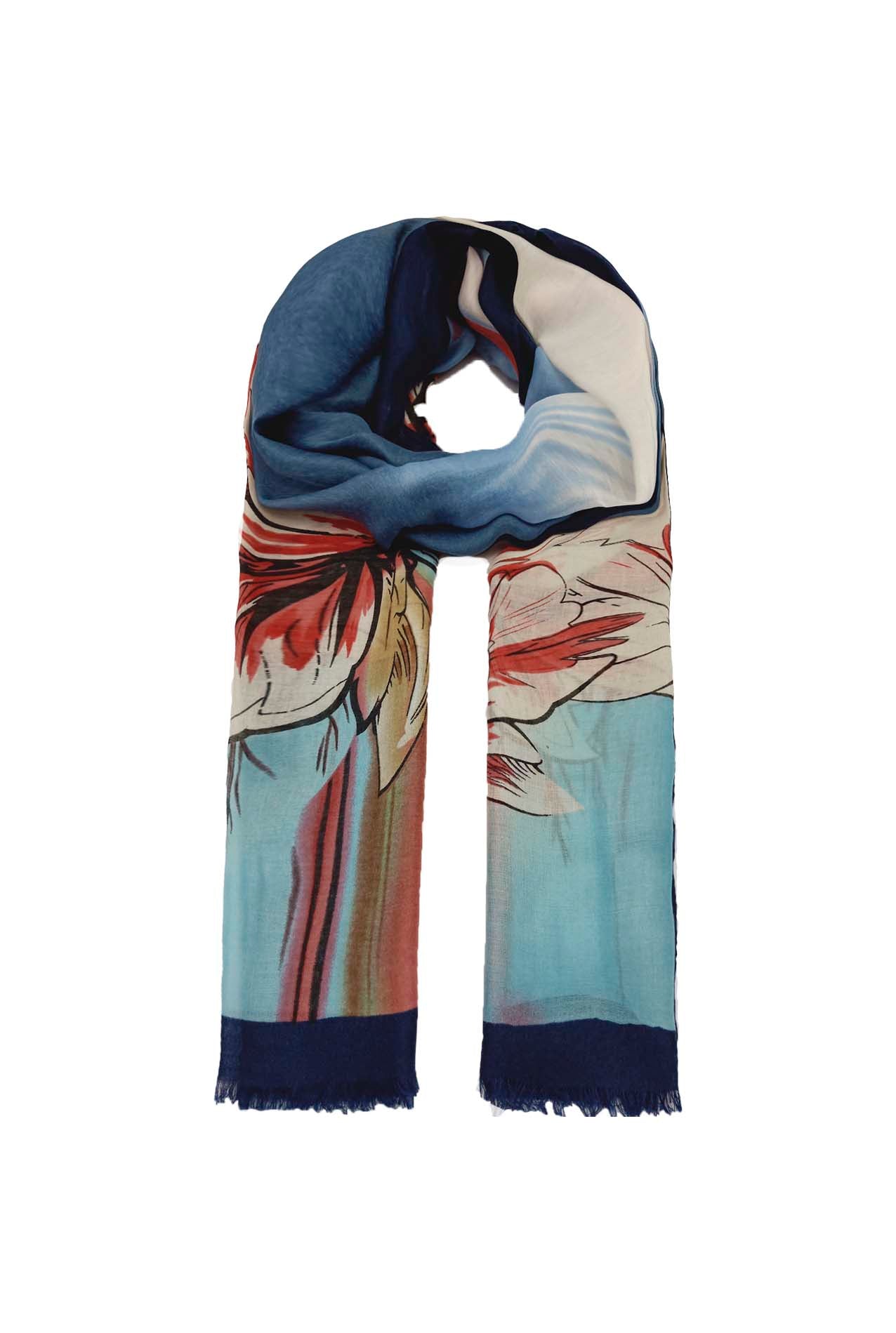 AB1890-272 Multicolour Floral Print Viscose Scarf