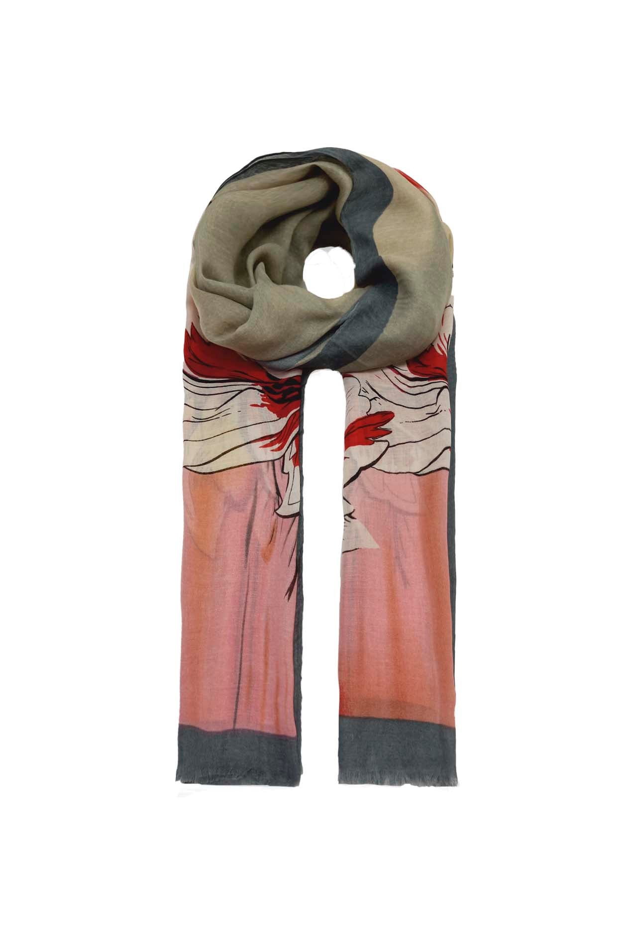 AB1890-272 Multicolour Floral Print Viscose Scarf