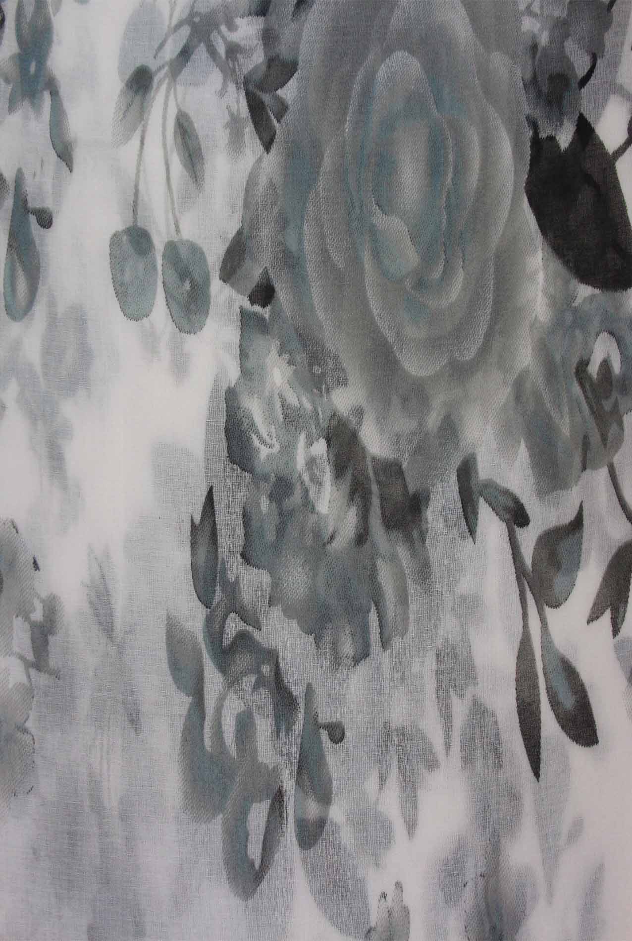 AB1890-40 Viscose Floral Design Sheer Scarf