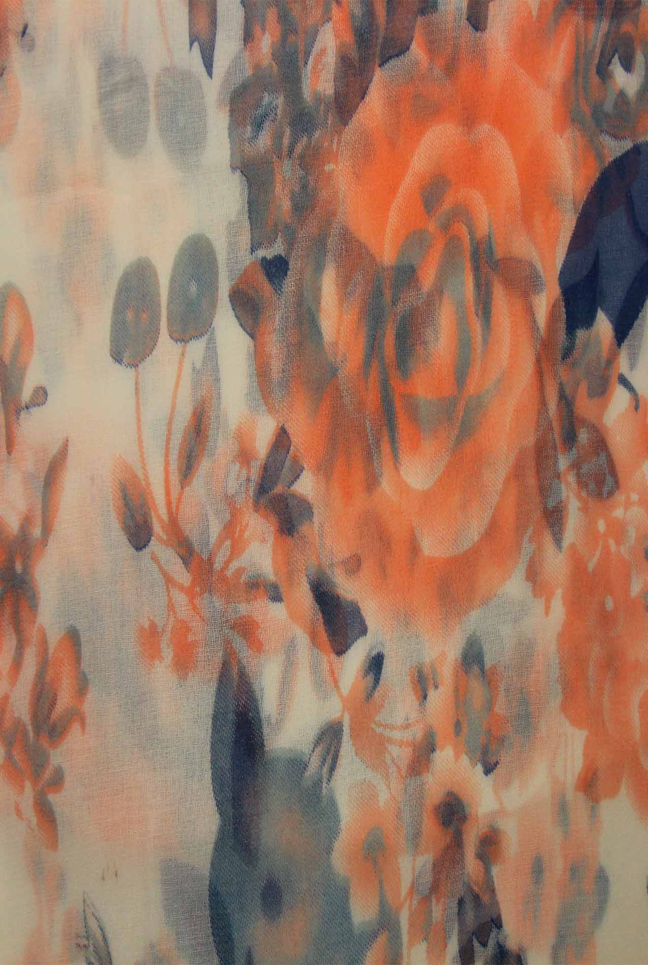 AB1890-40 Viscose Floral Design Sheer Scarf