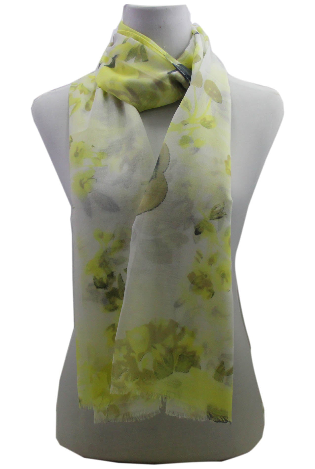 AB1890-40 Viscose Floral Design Sheer Scarf