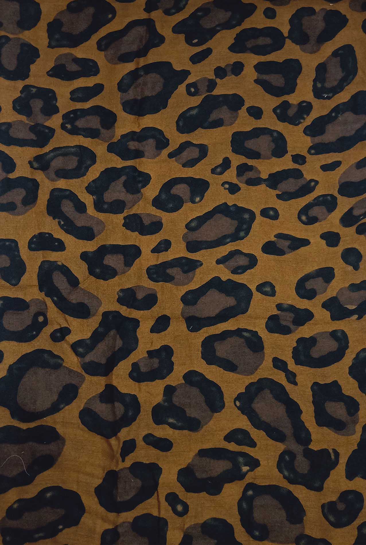 AB1890-472 Leopard Print Cotton Blend Scarf with Border