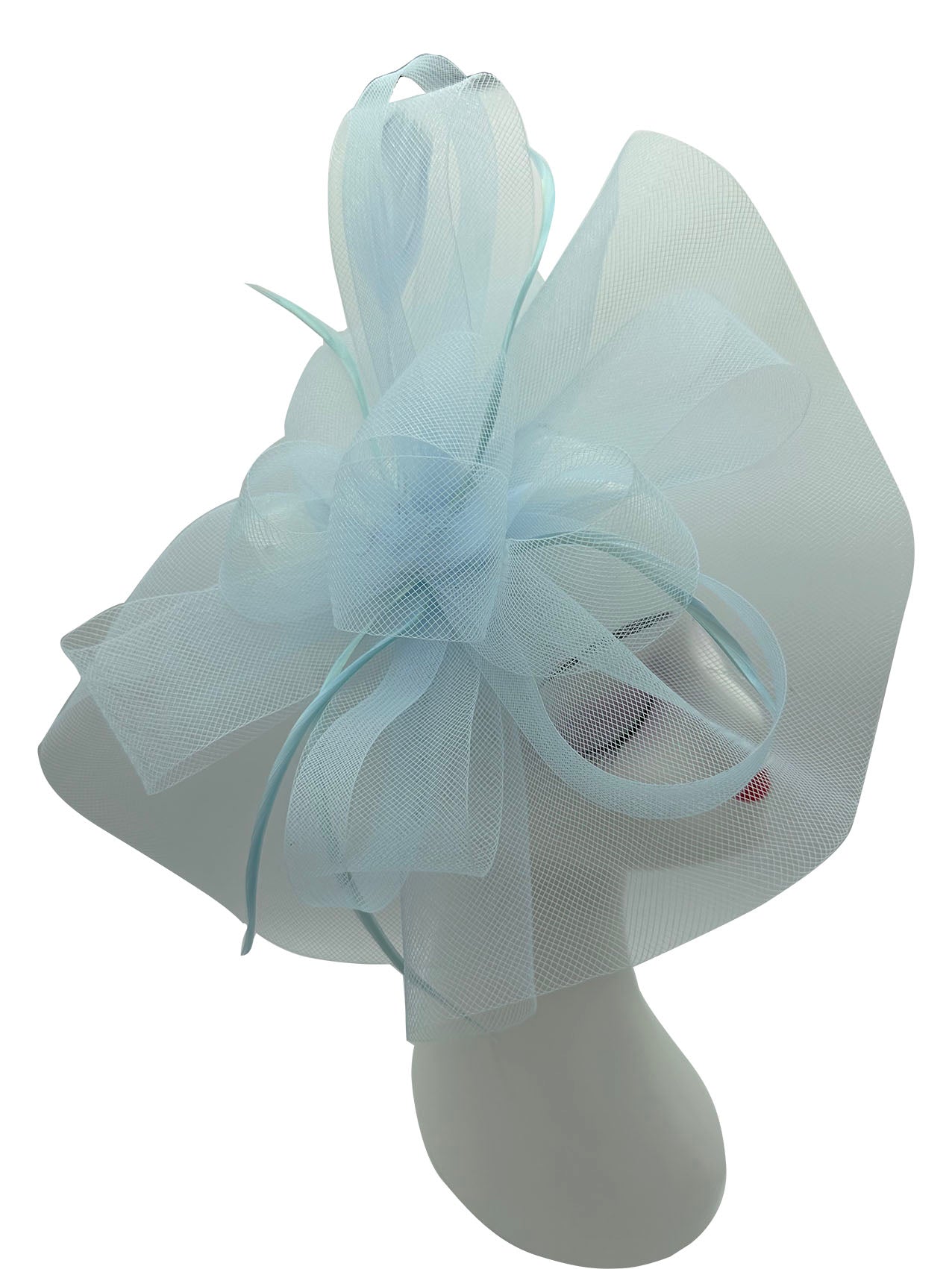 FT3900 Layered Mesh Net Floral Fascinator with Popping Feather