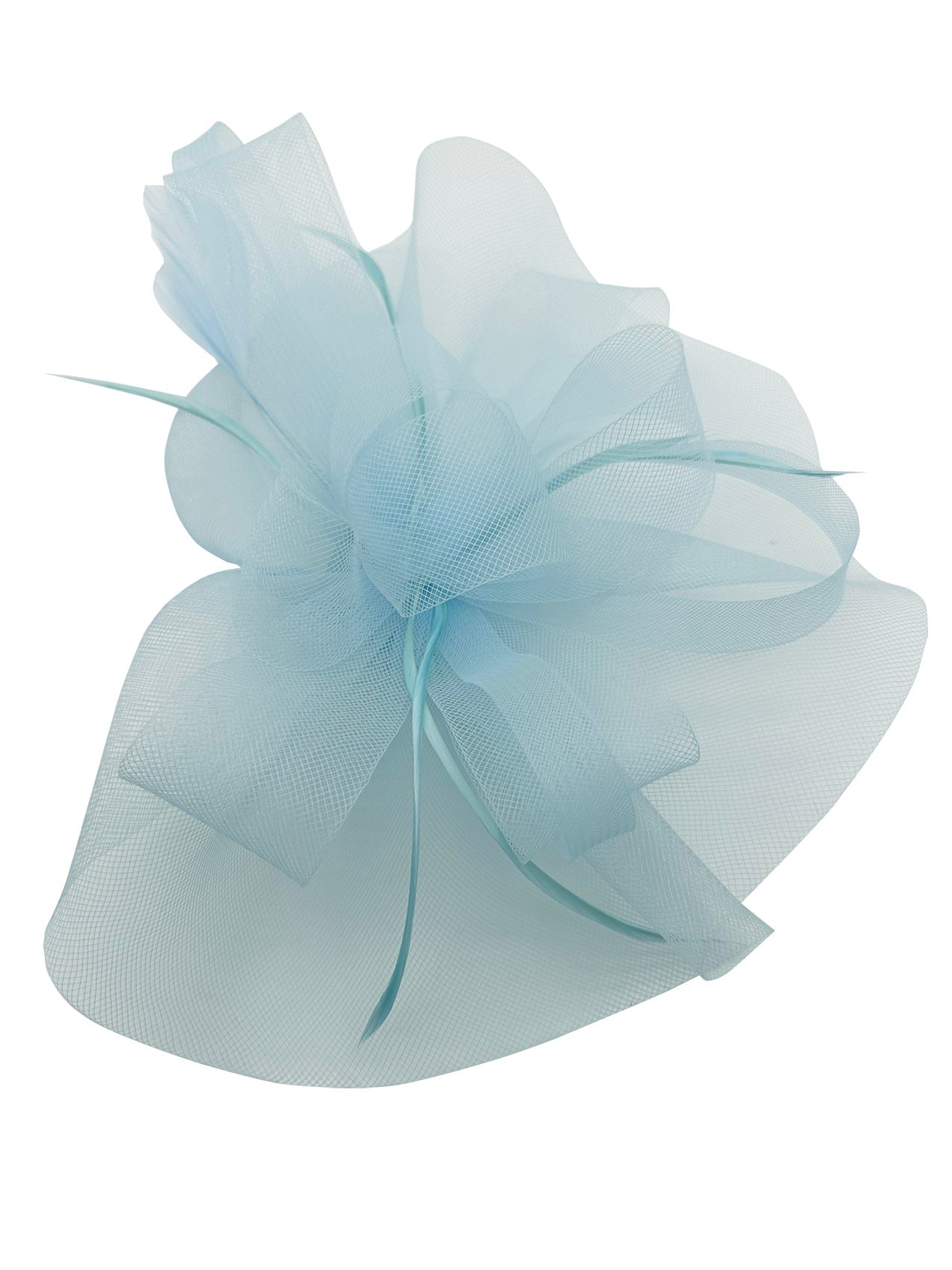 FT3900 Layered Mesh Net Floral Fascinator with Popping Feather