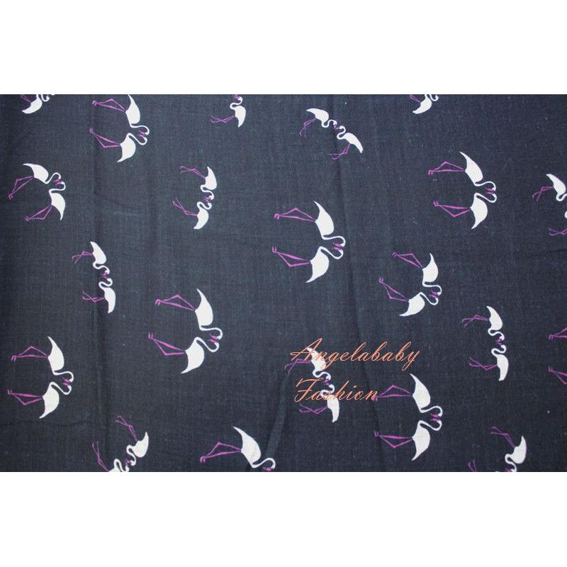 HR1555-22 Varicoloured Flamingo Print Scarf