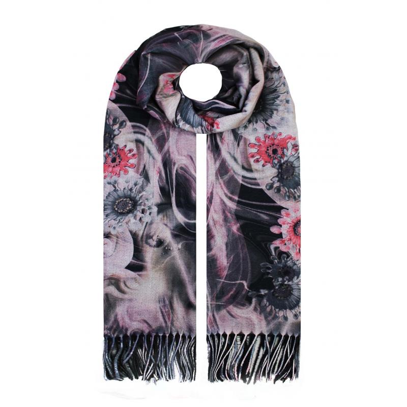 SF19138-133 Vibrant Florals Cotton Blend Scarf